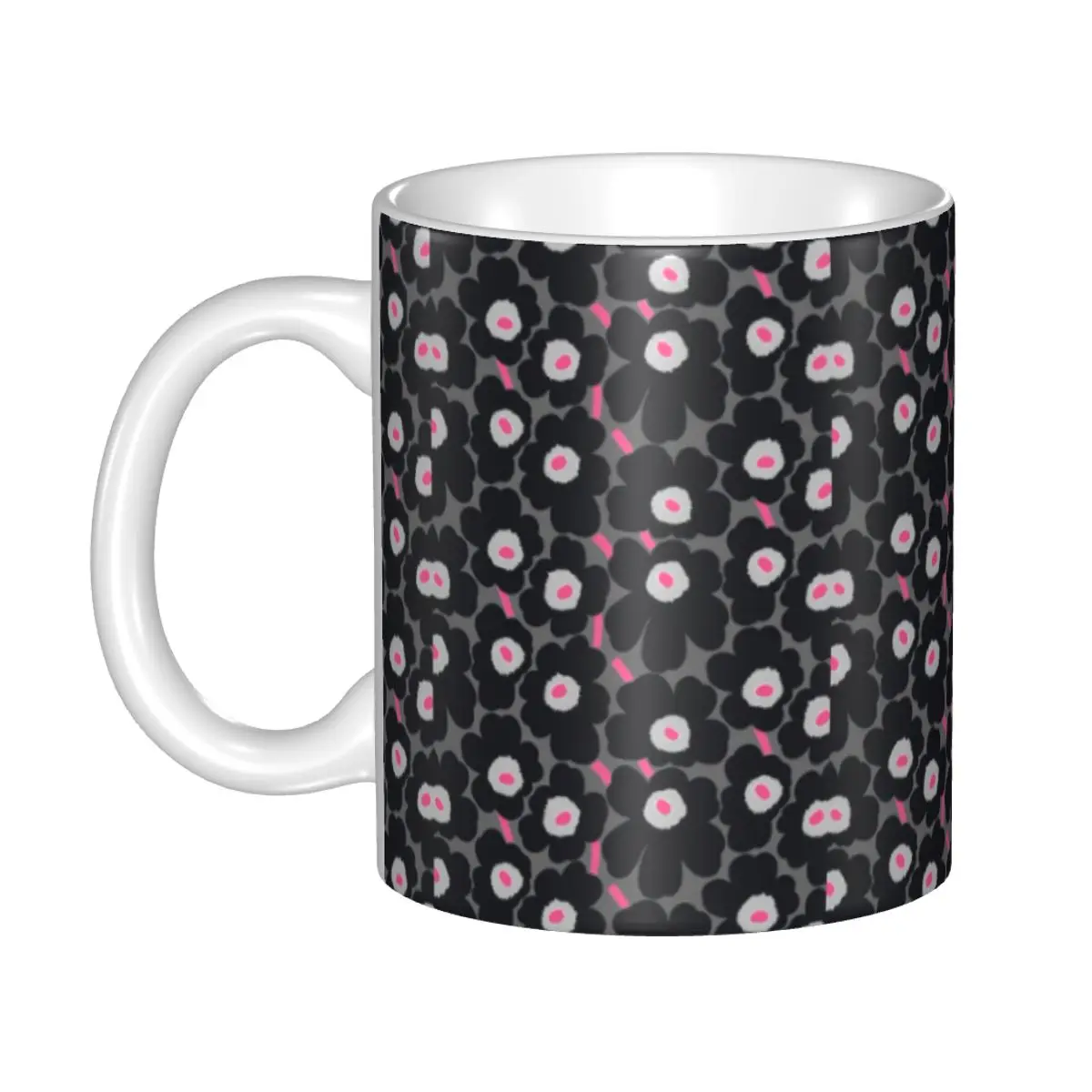 Taza de cerámica personalizada con flores abstractas, Orla Kiely, taza de café, regalo creativo