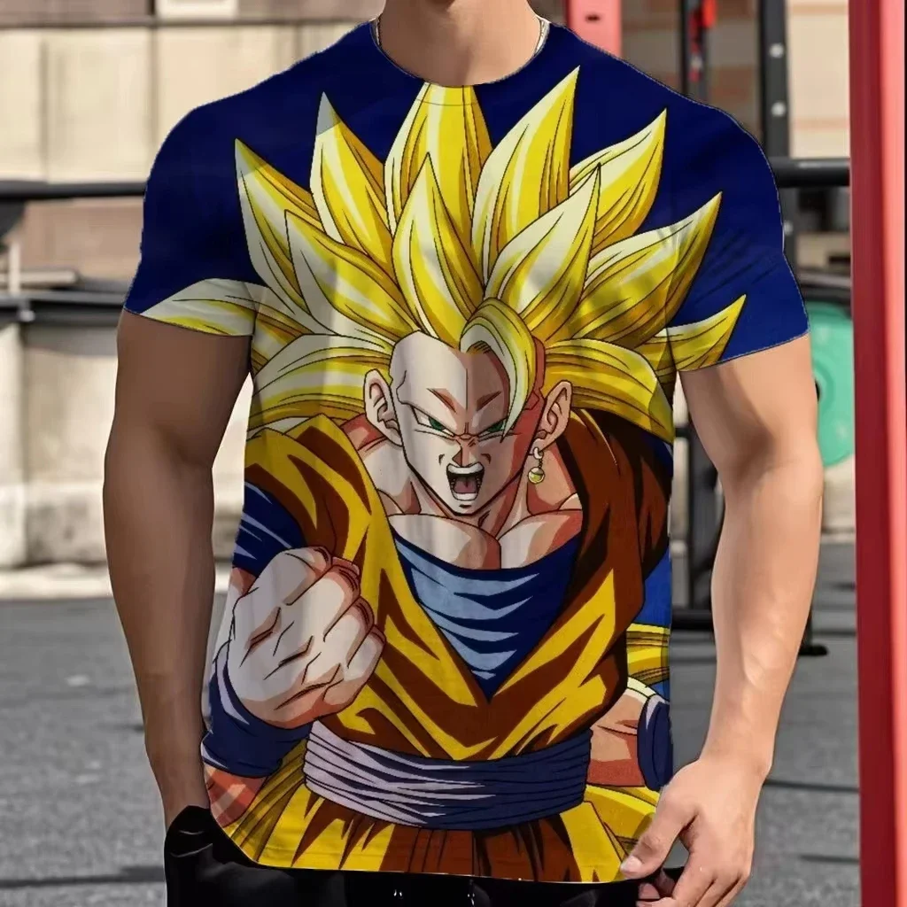 2026 Sommer Dragon Ball T-Shirt Kinder Oberteile Anime Figuren Son Goku Super Saiyan T-Shirt Jungen T-Shirts Kinder Kurzarm