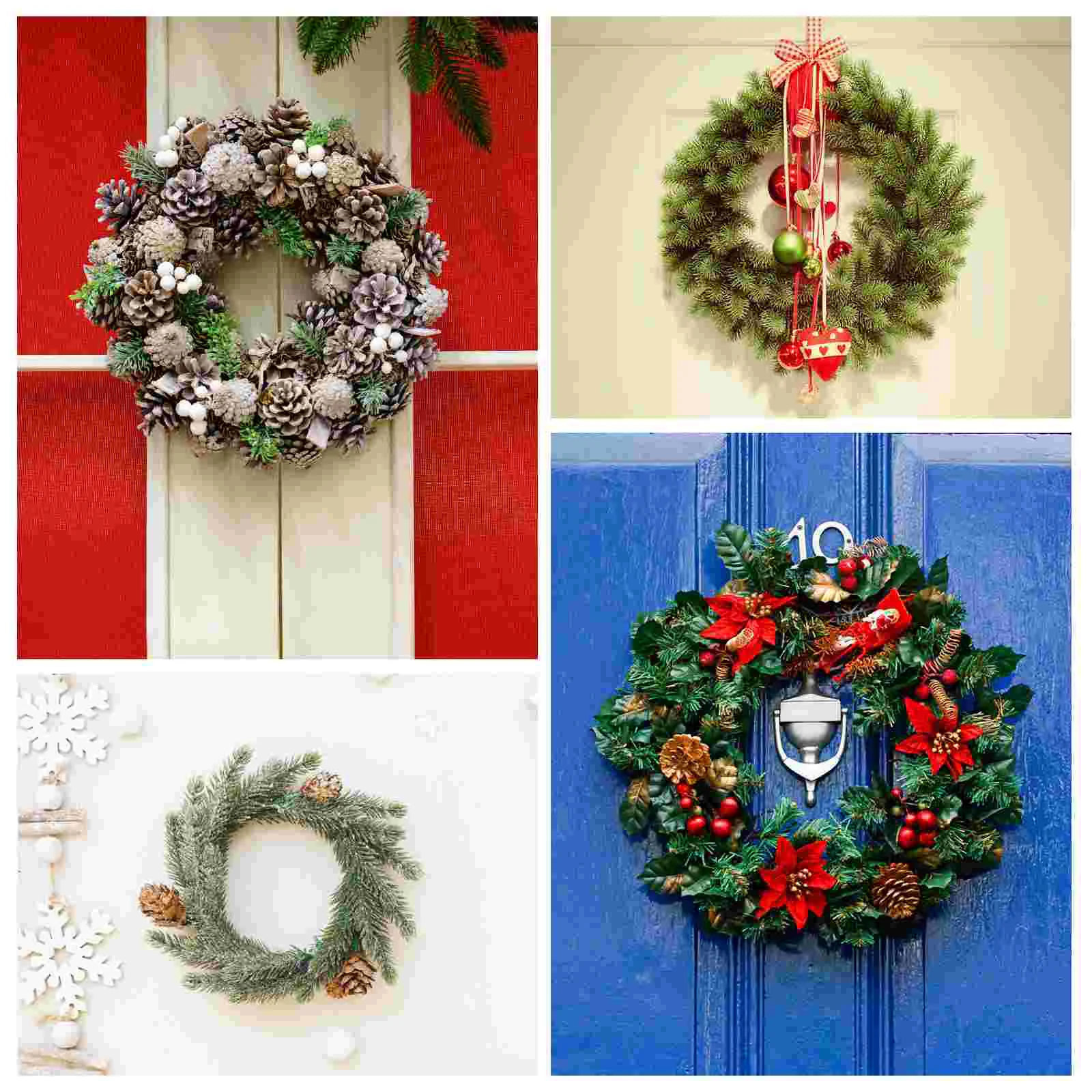 12 Pcs Foam Christmas Wreath DIY Ring Ornament Circle Craft Xmas Decorations Mini Tree Ornaments Round Crafts Bubble