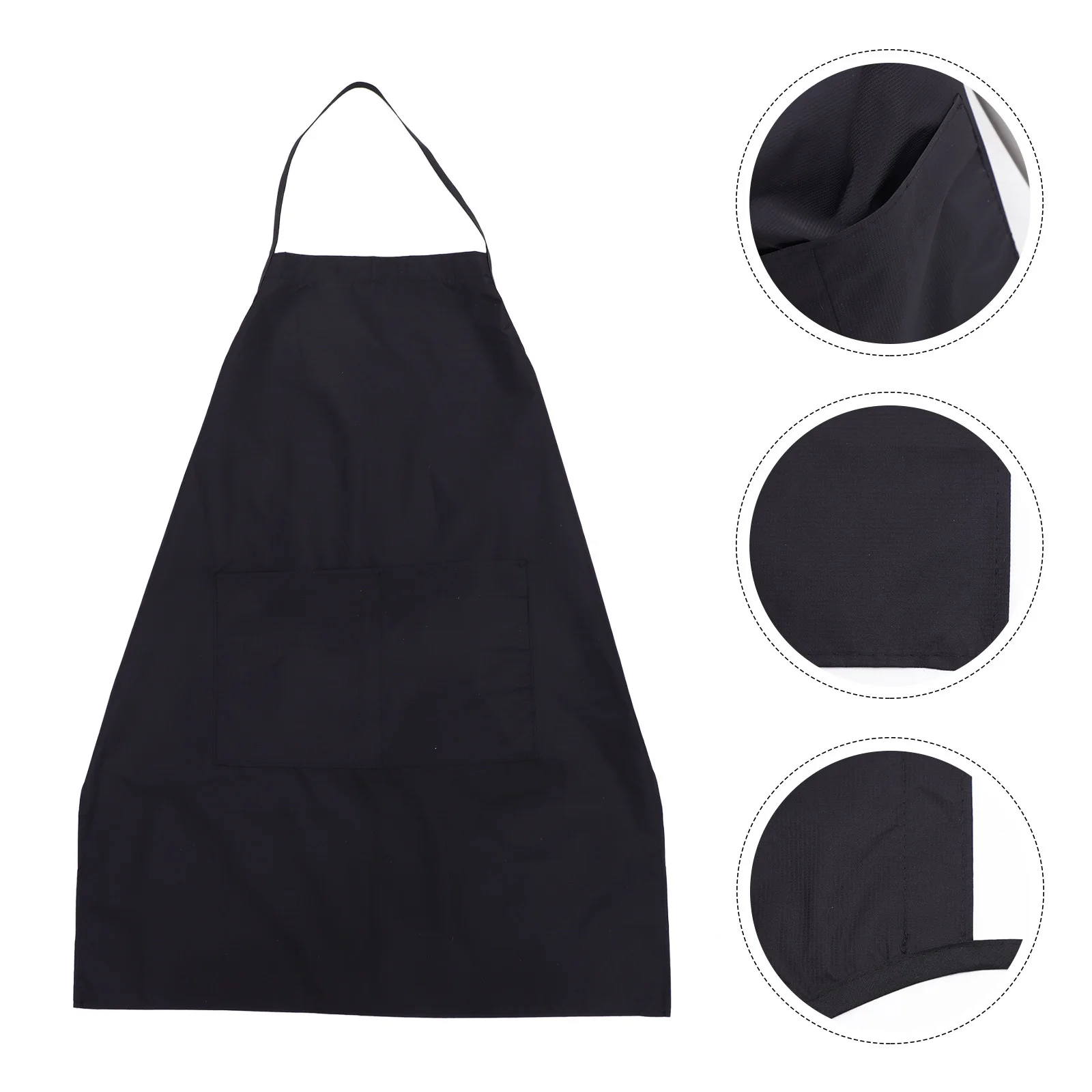 

Waterproof Apron for Kitchen Barber Hairdressing Large Pockets Soft Simple Black Random Pocket Brim Color