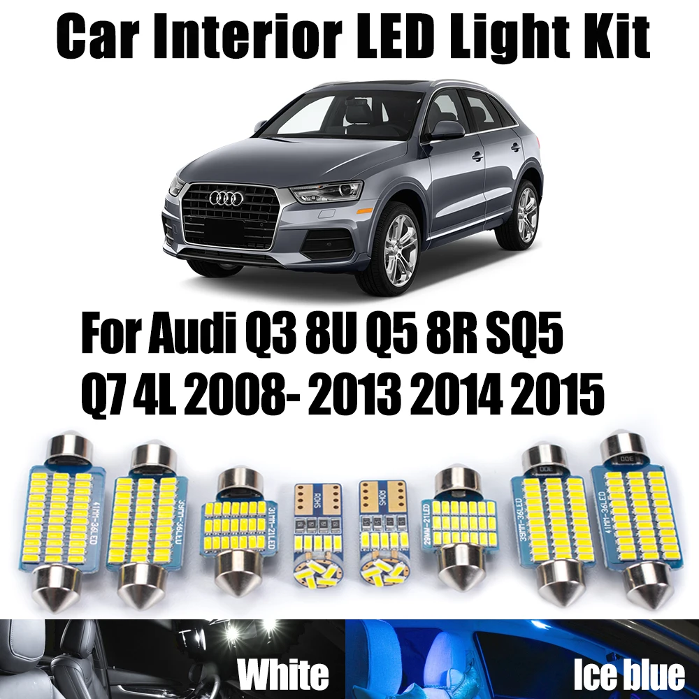 

Canbus For Audi Q3 8U Q5 8R SQ5 Q7 4L 2008- 2014 2015 Trunk Vanity Mirror Accessories Car LED Interior Reading Dome Light Kit