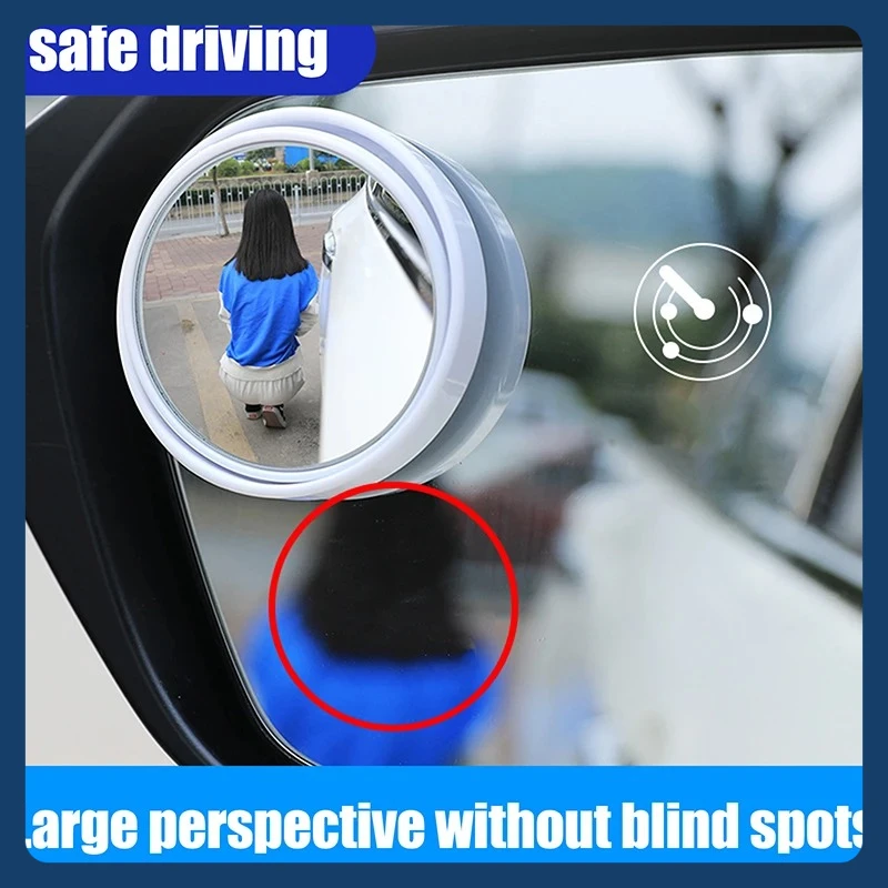 

2 шт. автомобильное зеркало широкоугольное автомобильное зеркало для слепых зон 360 ° Регулируемые вспомогательные зеркала заднего вида HD безрамное маленькое круглое зеркало