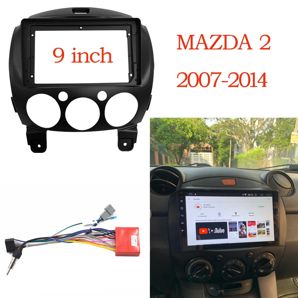 Android Car Radio Frame Kit For MAZDA 2 Demio 2007 - 2014 Auto Stereo Center Console Holder Fascia Trim Bezel Faceplate