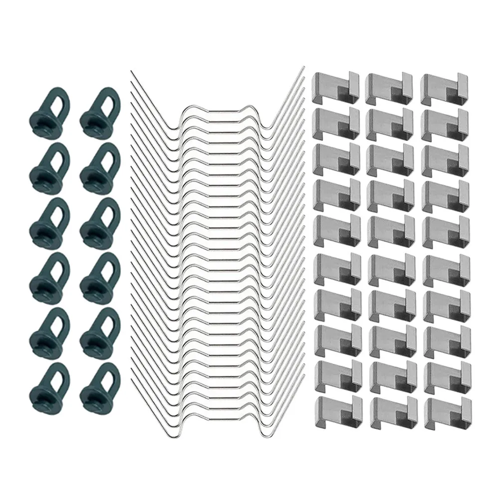 

1Set W Type Steel Wire Clips Stainless Glass Pane Fixing Clamps for Greenhouse Window Windproof Secure Fastening