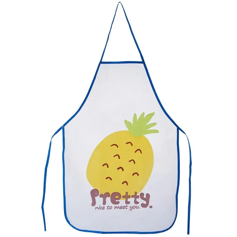 Bib Apron Semi Transparent Waterproof Anti-oil Apron Cartoon Fruit Printing Brief Adult Apron Kitchen Baking Cooking Accessories