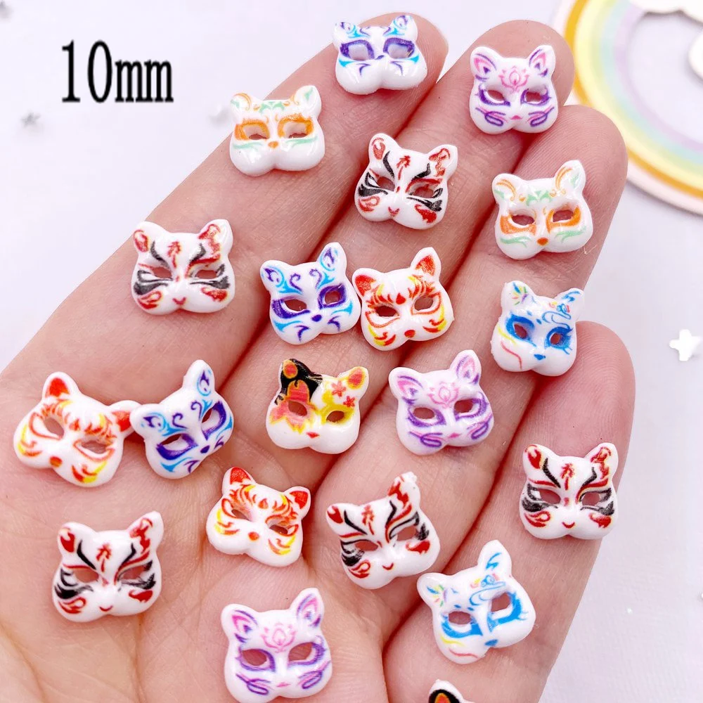 50pcs Resin Mini Colorful Cartoon Mask Flatback Stone Art Nail Applique DIY Wedding Scrapbook Decor Craft Jewelry Accessories