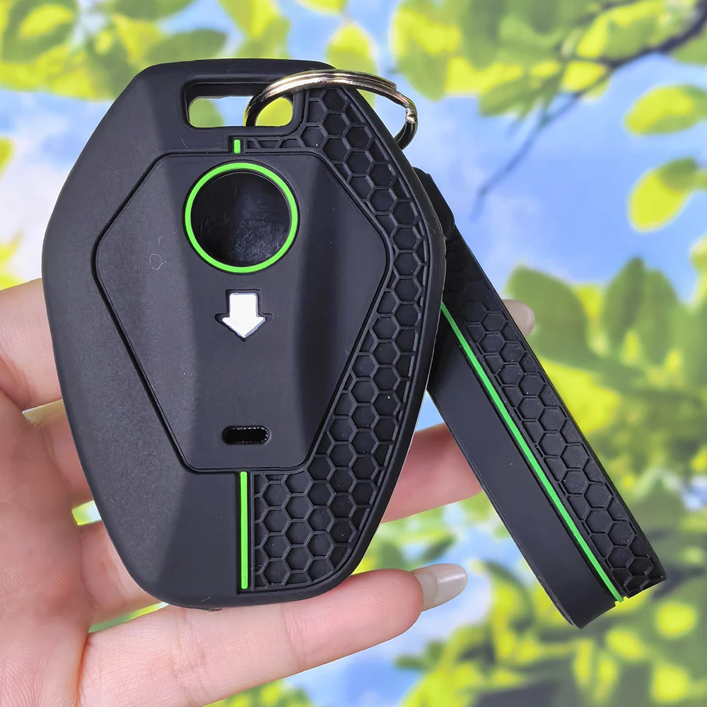 Sport Honeycomb Silicone Key Case with Keychain for BMW R1300GS R1300 1300GS R1250GS R1250 ADV Bike Fob Protective Shell