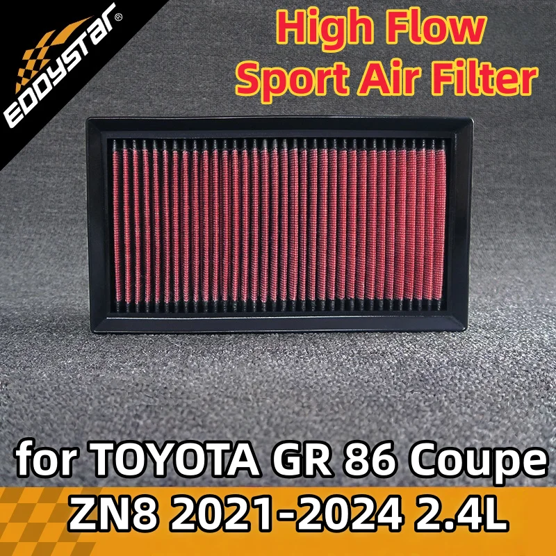 

High Flow Sport Air Filter for TOYOTA GR 86 Coupe ZN8 2021-2024 2.4L ZN8BKE8 Washable Racing Intake Filters