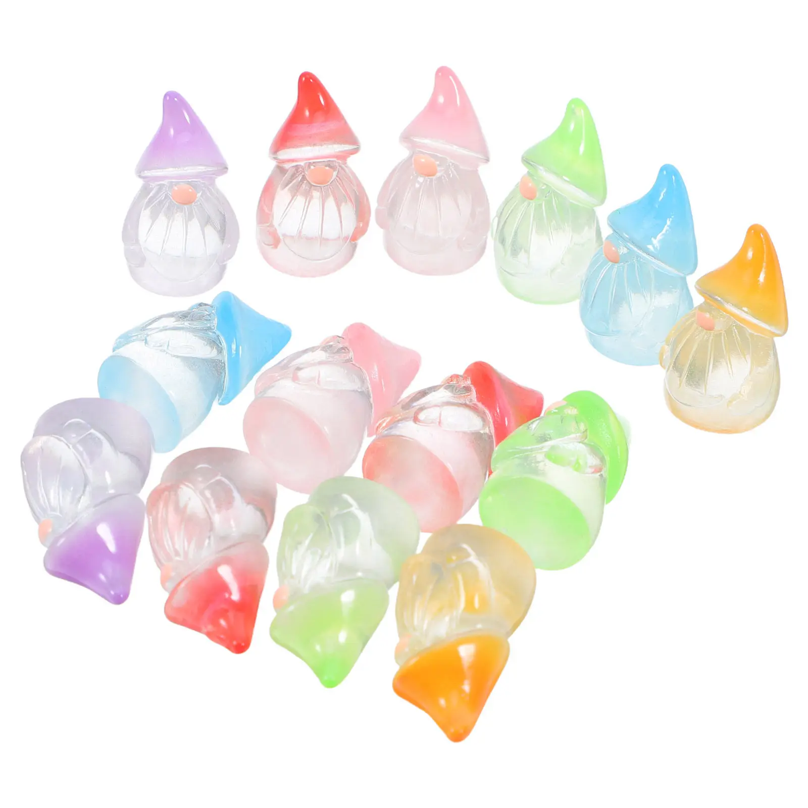 

18Pcs Mini Resin Gnome Garden Decorations Glow in The Dark Fairy Garden Microlandscape Accessories Cute Tiny Resin Ornaments