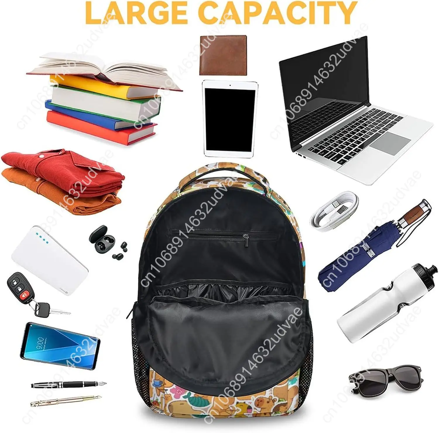 Personalized School Backpack for Kids, 17 Inch Cute Backpacks for Middle School, Yellow Durable Bookbag for Girls, Boys