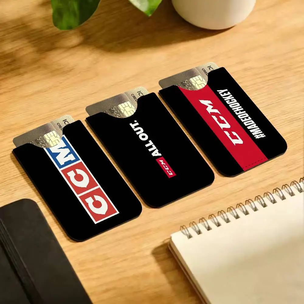 CCM Retro Ice Hockey Logo PU Leather Cardholder Ultra Slim Credit ID Card Organizer Lightweight Business Card Holder
