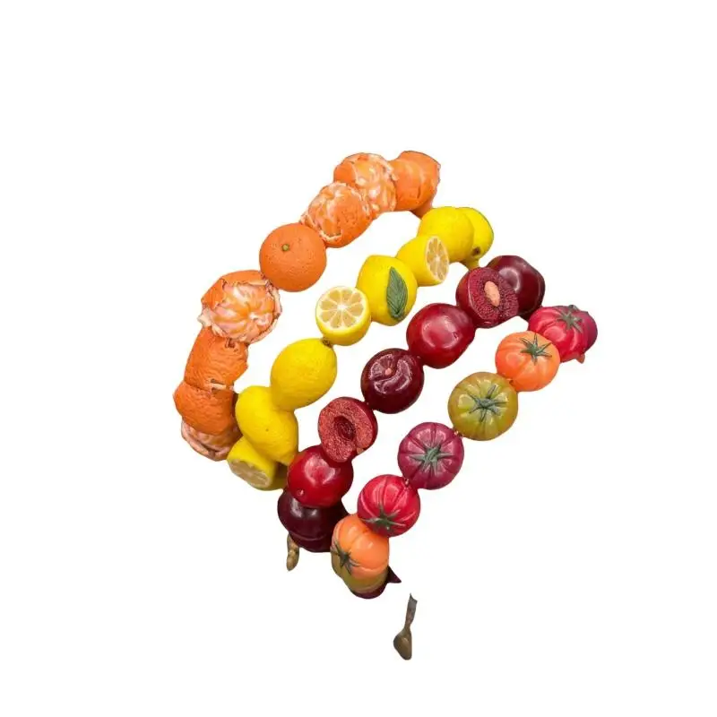 Niedliches 3D-realistisches Frucht-Perlenarmband, handgefertigt aus Harz, für den Sommerurlaub, den täglichen Gebrauch, Geschenk für Mädchen. – Detail 6