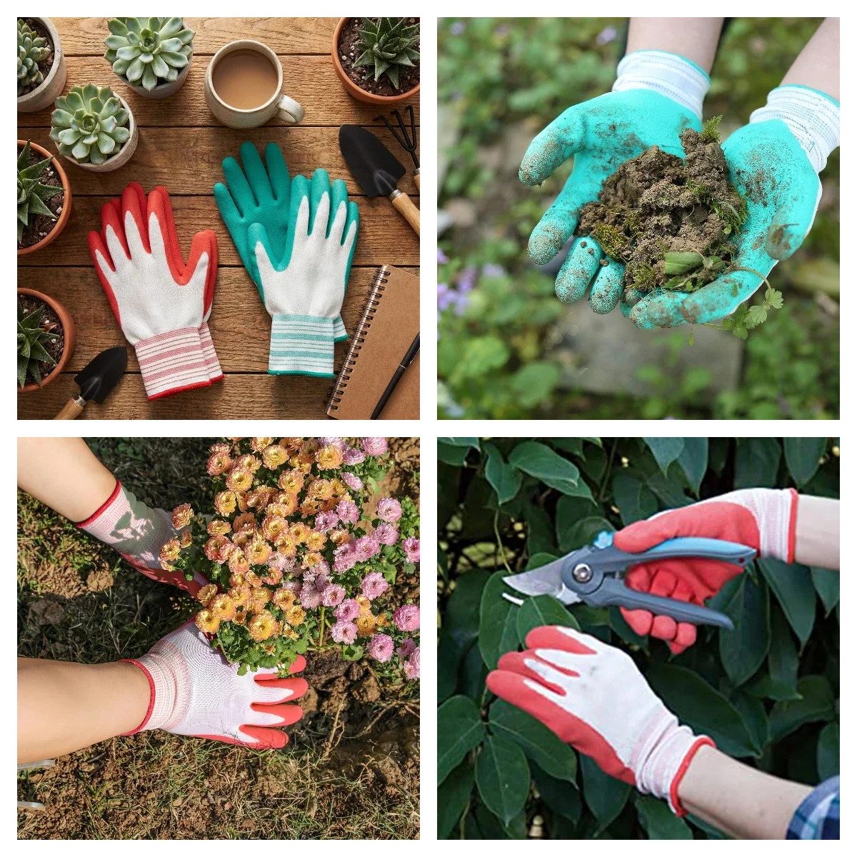 Gardening Gloves for Women Men Ladies Breathable Rubber Coated for Yard Garden Outdoor Indoor Protective Work with Grip view 2