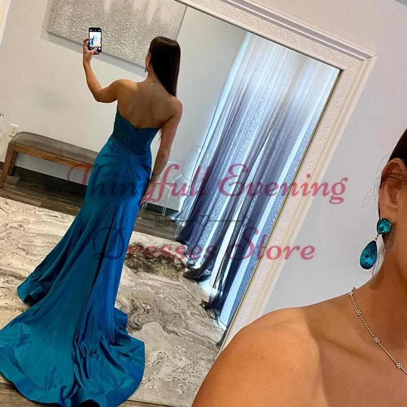 Thinyfull 2024 Mermaid Prom Dresses Formal Sweetheart Beadings Evening Party Dress Women Night Cocktail Prom Gowns Custom Size