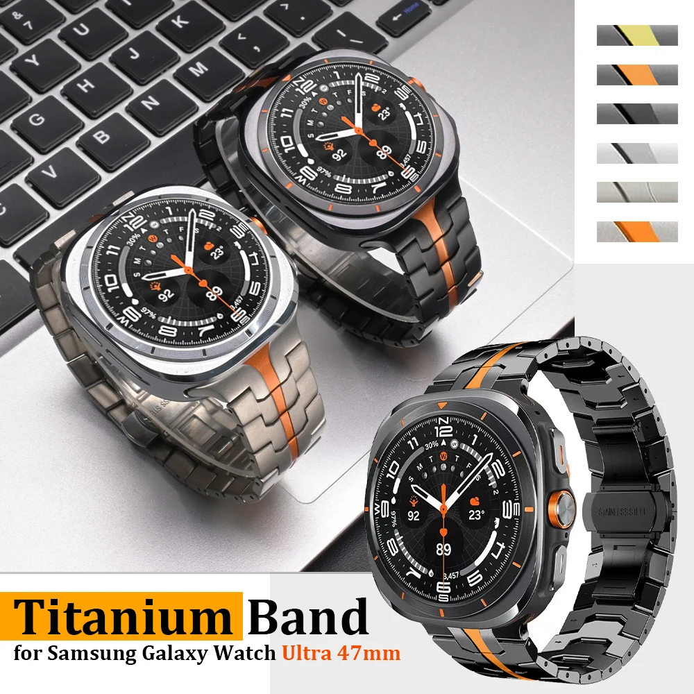 حزام تيتانيوم فاخر لهاتف سامسونج جالاكسي الترا 2025 47 مللي متر حزام عمل معدني لساعة جالاكسي 7 الترا 2024 إكسسوارات سوار #1