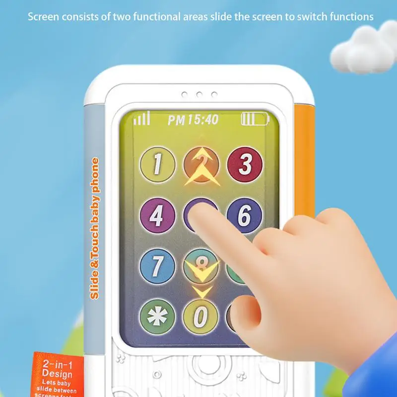 Mobile Phone Story Toy Music Telephone Model Touch Screen Bilingual Phone Story Model Simulated Phone Sound And Light