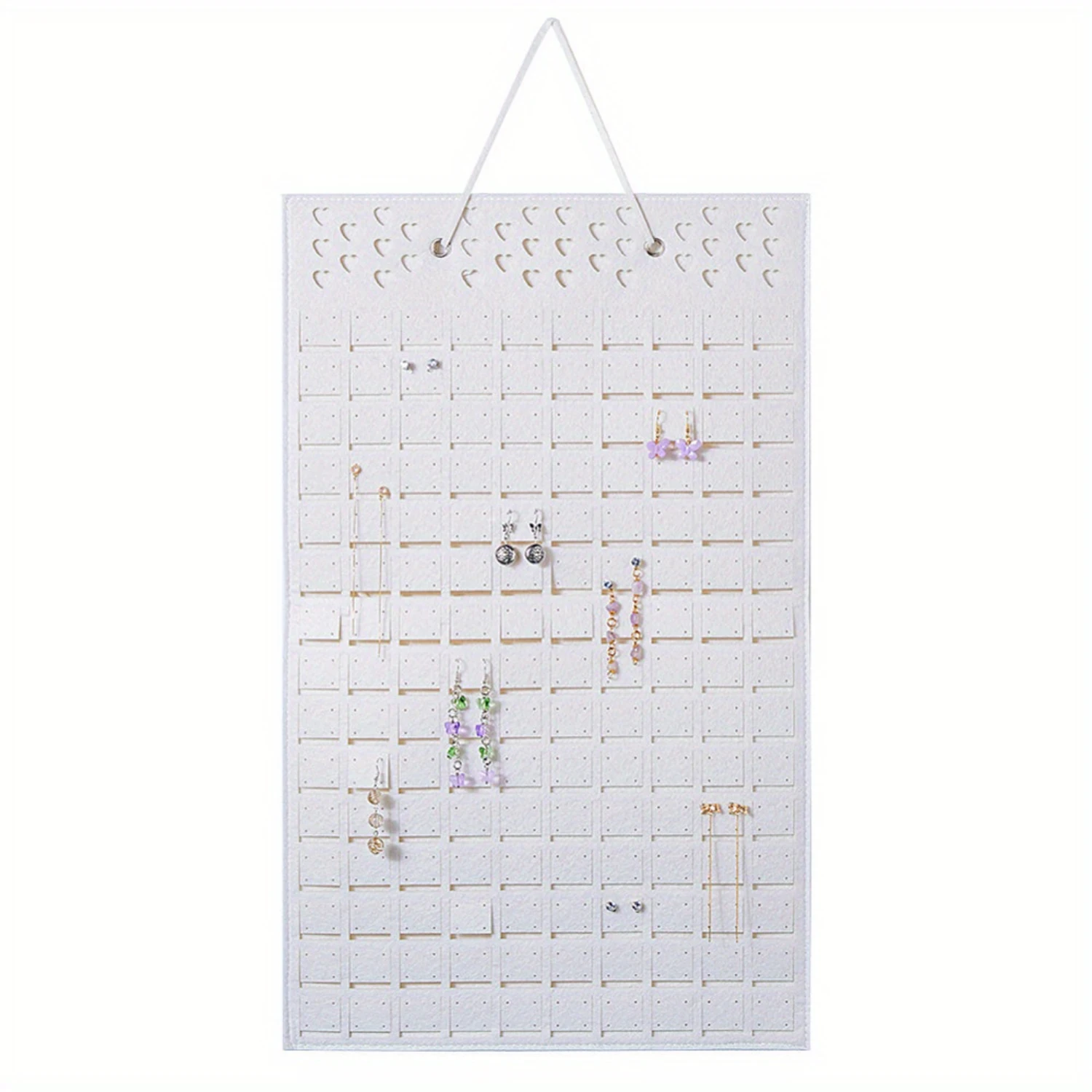 Felt Fabric Earrings Organizer, With 150 Grids, Wall Mounted Hanging Jewelry Holder,  Bag For Earrings, Necklaces, Bracelets, An
