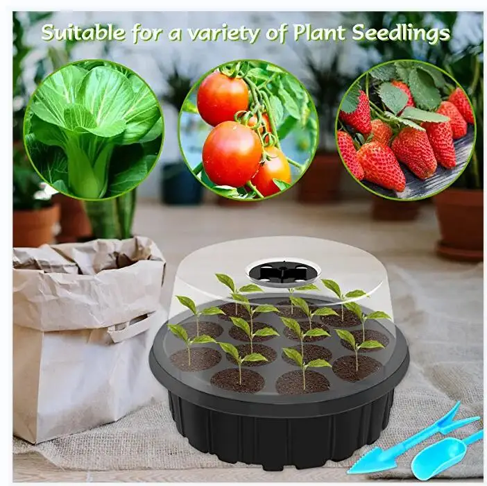 6/12/13 Grid Ventilation Germination Box With Ventilation Hole Cultivation Planting Box Square Round Seedling Starter Tray