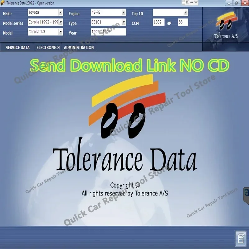 Car Maintenance Tools Tolerance Data 2009.2 OBD2 Auto Repair Program with Free Keygen Install Video Guide Car Repair Software