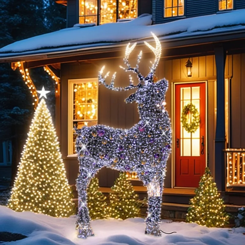 

Outdoor IP65 PVC 3d Motif Light LED Christmas Reindeer large holiday winter decorations for New Year's Day