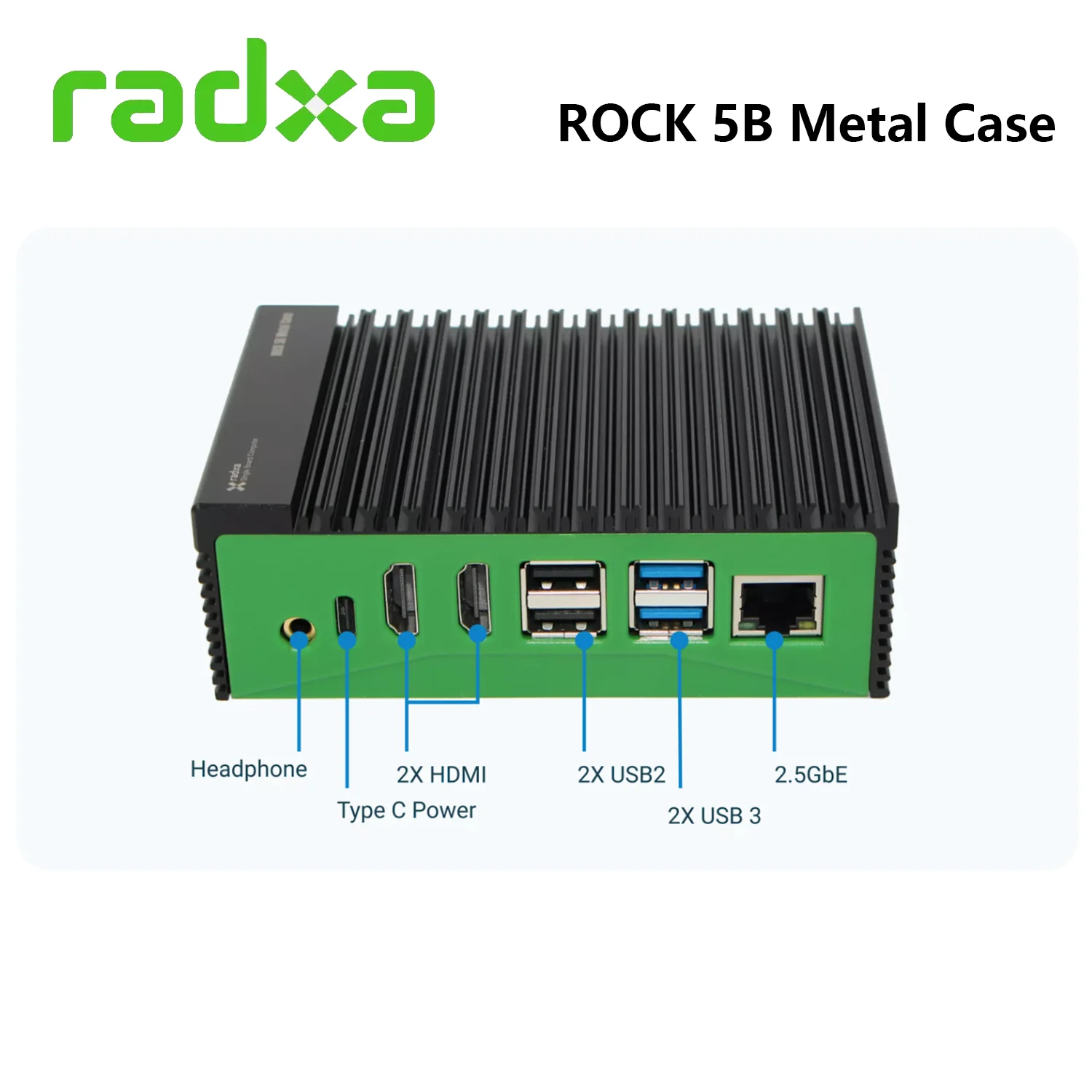 Imagem -04 - Radxa Rock Development Board Case Caixa do Metal Rocha Rocha 5b