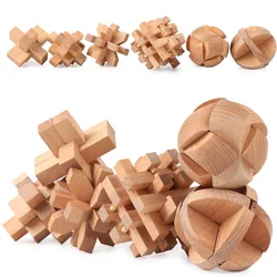 Lu Ban-Rompecabezas De Madera para niños y adultos, Juegos De Inteligencia, Rompecabezas 3D