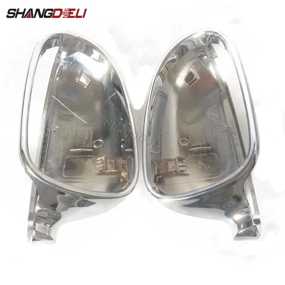 

2PCS Side Mirror Cover For Golf 4 MK 4 B5 Bright Chrome Silver Mirror Cover Rearview Side Cap