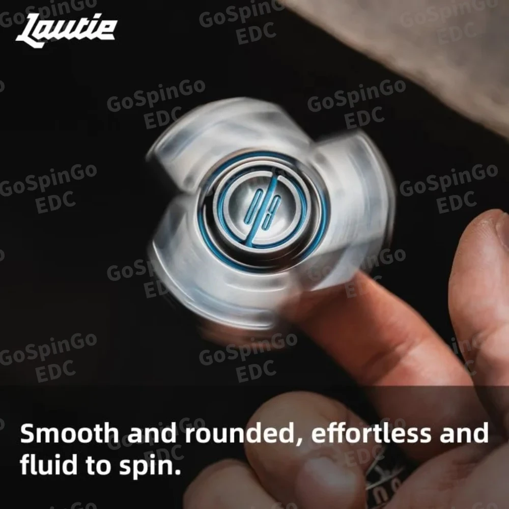 LAUTIE Bit-09-Ti フィジェットスピナー メカスタイル チタンブルー フィジェットトイ 大人用 不安解消ガジェット オフィスデスクアクセサリー