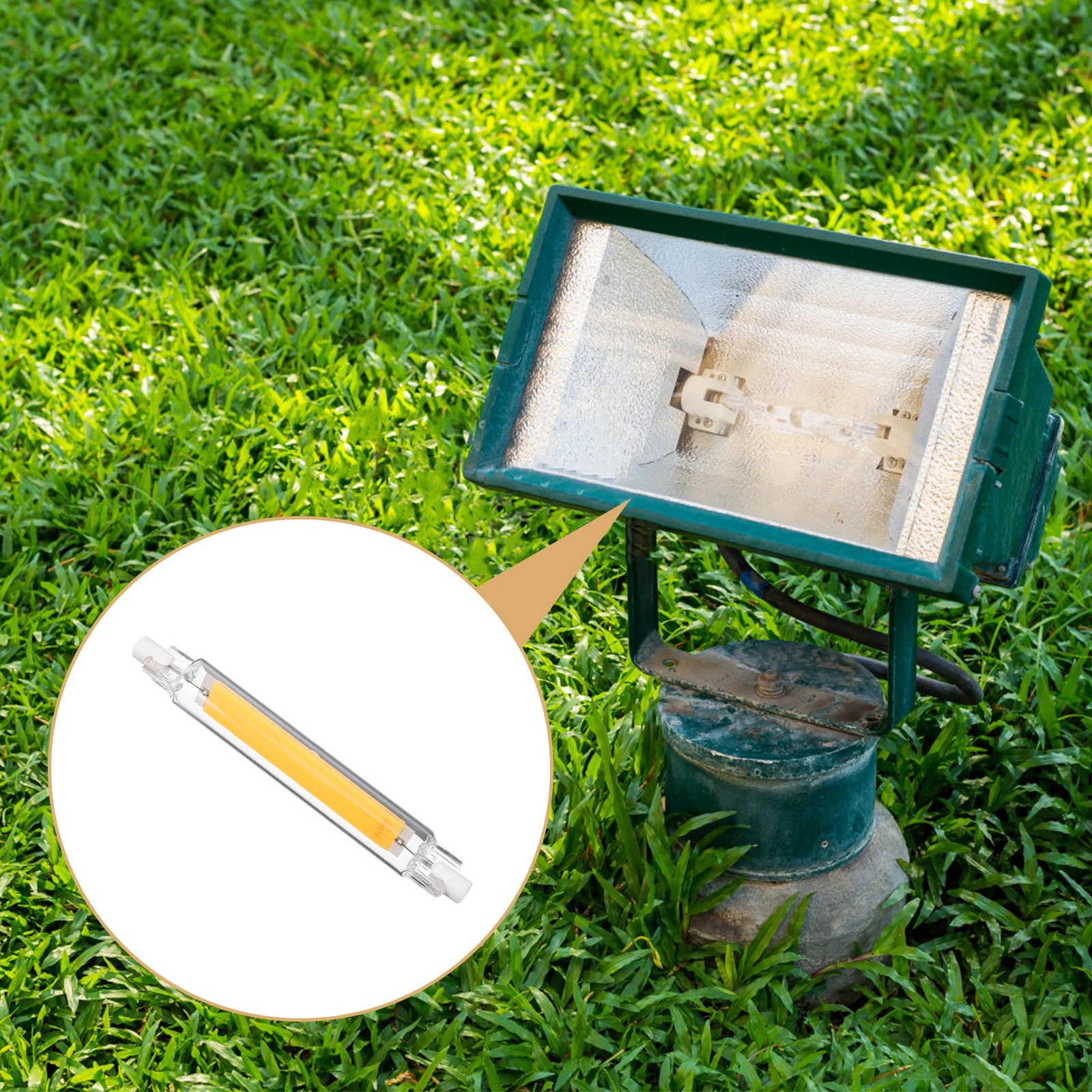 

1Pcs LED Horizontal Plug-in Double-Ended Lamp 118mm Glass Replacement Halogen Light High Brightness No Flicker Energy Saving