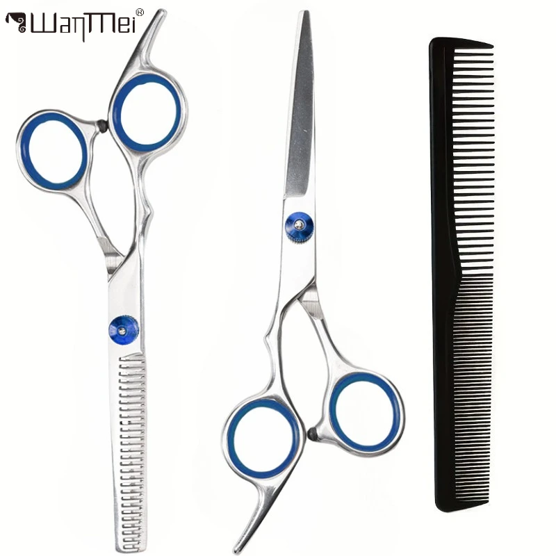 3 قطعة مقص قص الشعر عدة المهنية مقصات الحلاقة ليو هاجو مقص مسطح مشط مقص عر أدوات صالون الحلاقة