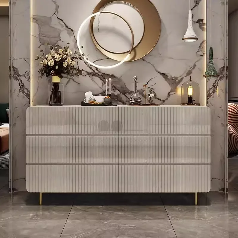 

Light luxury solid wood chest cabinet, living room wall locker, bedroom drawer storage cabinet, household dining side cabinet, p