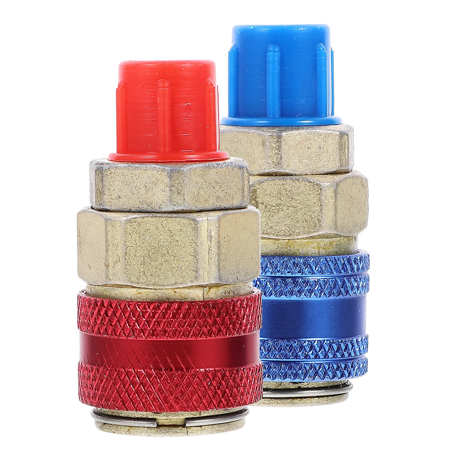 

2Pcs R134a Manual Coupler Connector Adapter for Car Refrigerant Charging Hose Quick Release High Flow Air Conditioning Connector