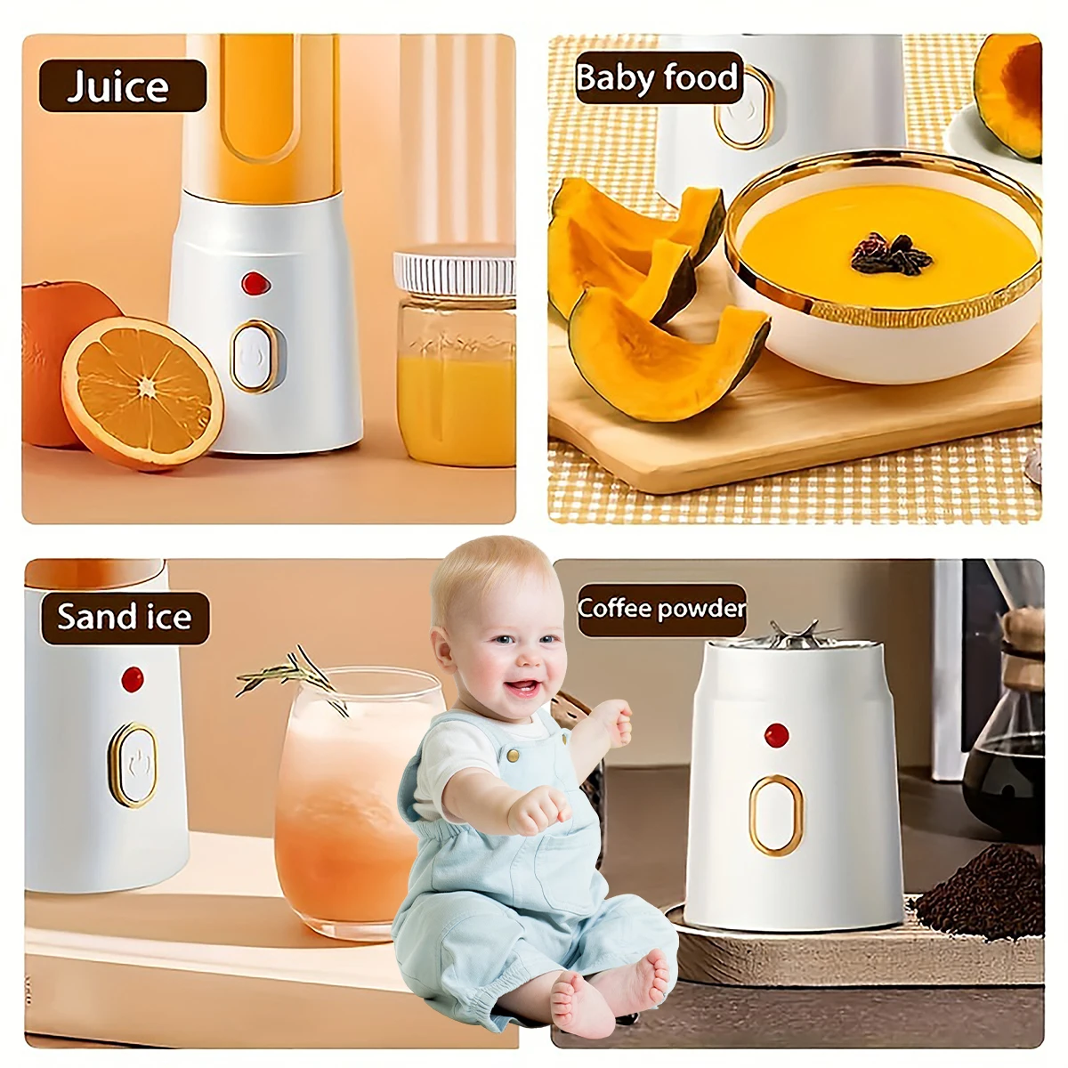 

1pc Portable electric mixer for children-multifunctional juicer, easy and interesting mixing experience.