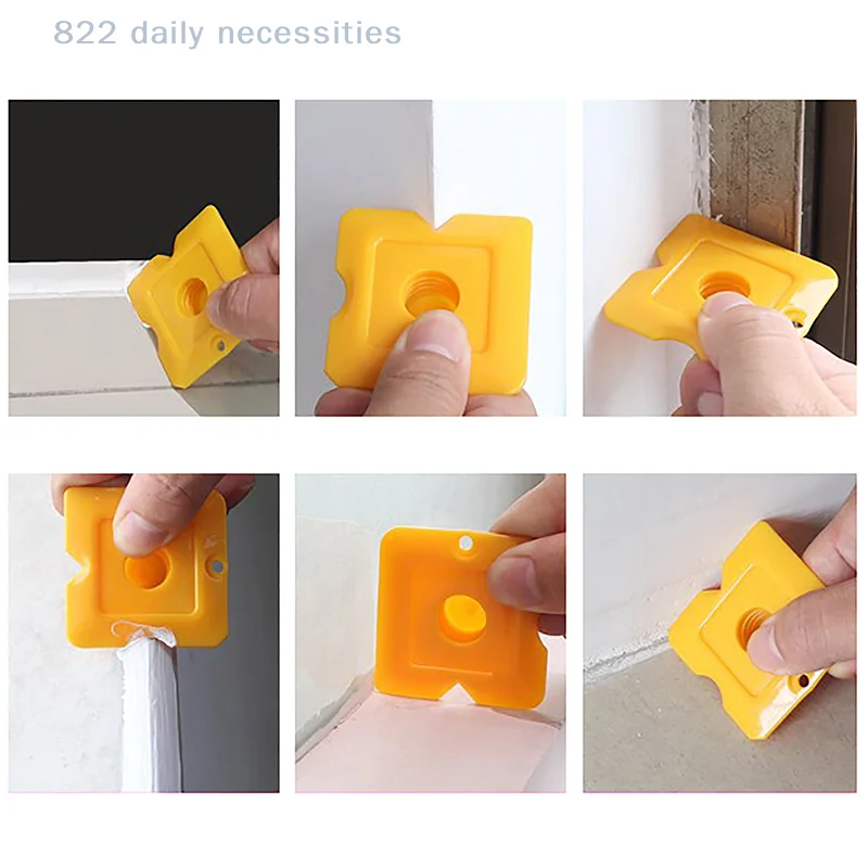 4pcs 5*5cm Plastic Glass Cement Scraper Sealant Grout Remover Tool Home Cleaning Hand Spatula Tool Home Finishing Caulking Tools