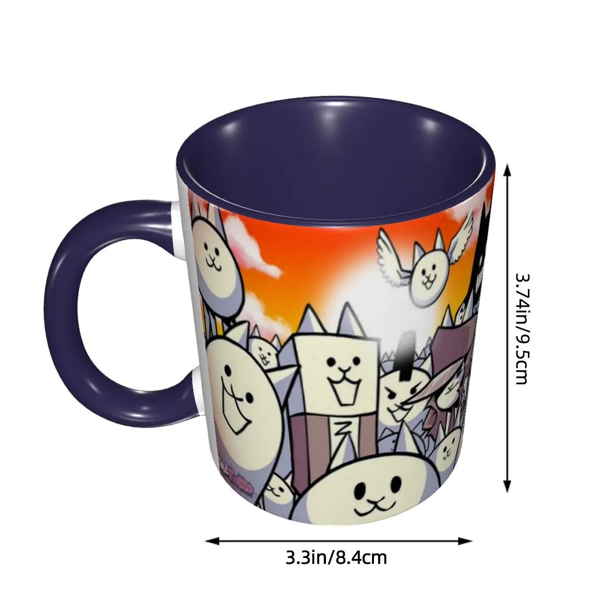 Battle Cats Doddle Mug Funny Ceramic Coffee Cups Tea Mugs Milk Cup Drinkware Gift for Woman Man DIY Custom