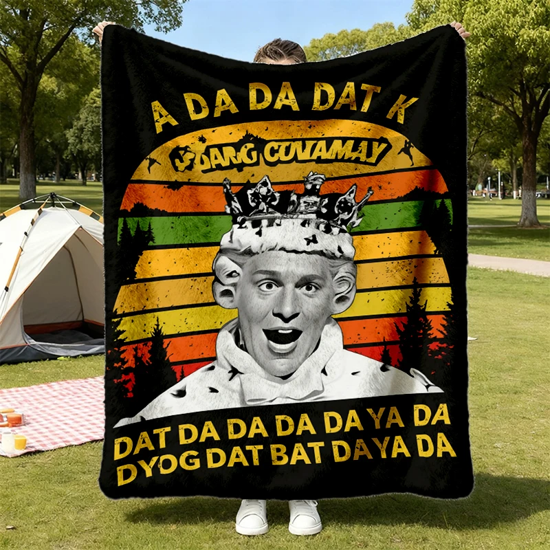 Jonathan Groff King George Flannel Blanket, Hamilton Musical Throw, Retro Theater Gift