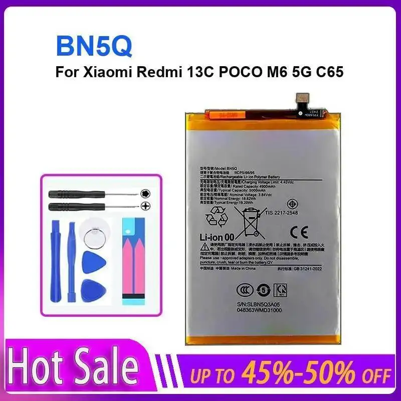 BN5Q لشاومي Redmi 13C Poco M6 5G C65 جودة عالية شحن سريع بطارية الهاتف المحمول 5000Mah #2