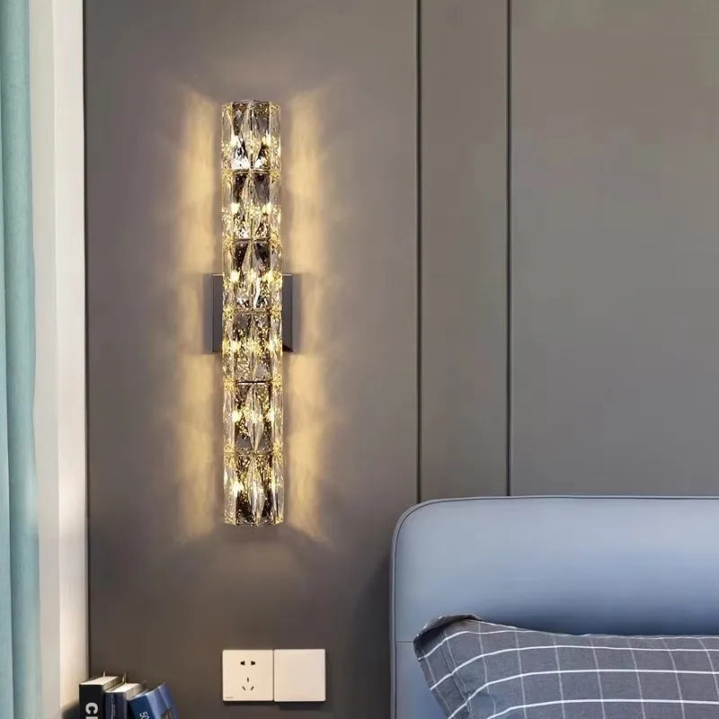 Moderno nuovo designer di cristallo applique da parete per comodino bagno corridoio corridoio TV sfondo lampada decorazioni per la casa apparecchio di illuminazione