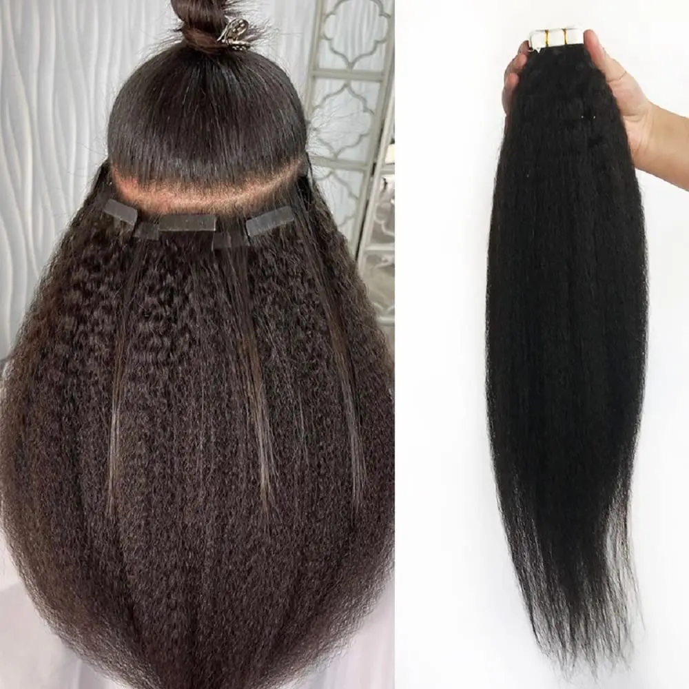 Tape In Hair Extensions 100% Human Hair 16"-26" Adhesive Replaceable Seamless Skin Weft Tape 20/40pcs Straight Hair For Women