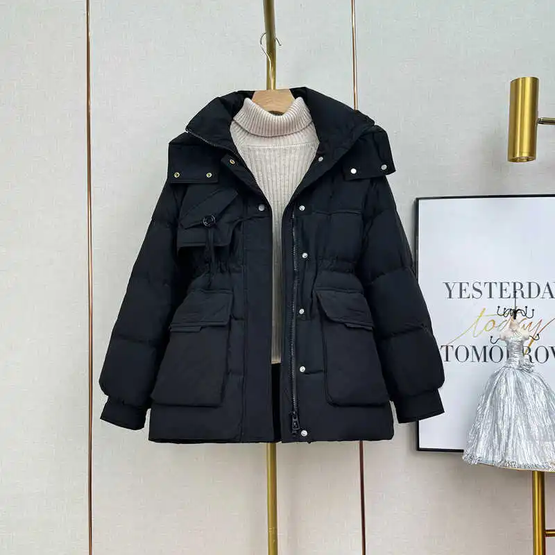 Winter New Women's Down Jacket Commuter Hooded High Street Fashion Down Jacket