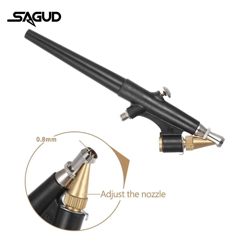 SAGUD 0.8mm Airbrush Set 1/8 Interface With 22cc Spray Cup and Air Hose Parts Suitable for Painting Manicure Model Tattoo Cake