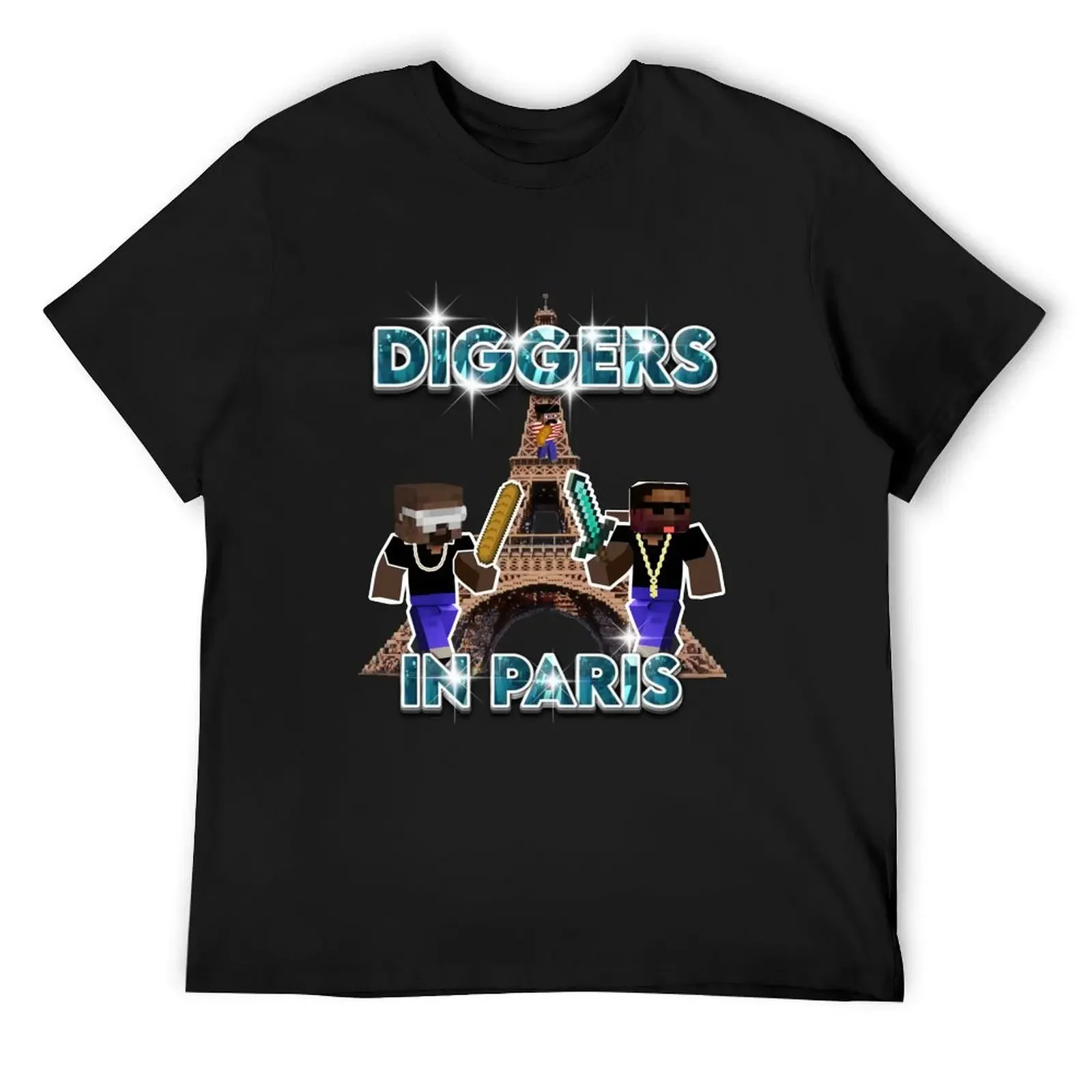 Diggers in paris with kanye west & Jay-z T-Shirt rapper graphic tees blue archive cute tops cute clothes T-shirts for men cotton