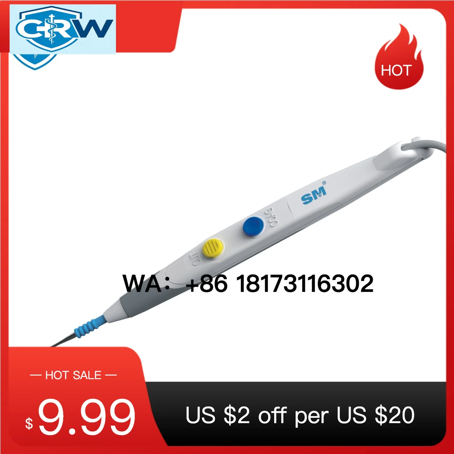 CRW Disposable   Medical Hand Control Cautery Diathermy Electro  Pencil
