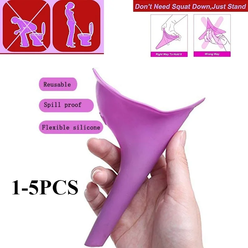 

Women Urinal Stand Up Urination Device Outdoor Camping Tent Female Urinal Travel Portable Hiking Soft Silicone Emergency Tools