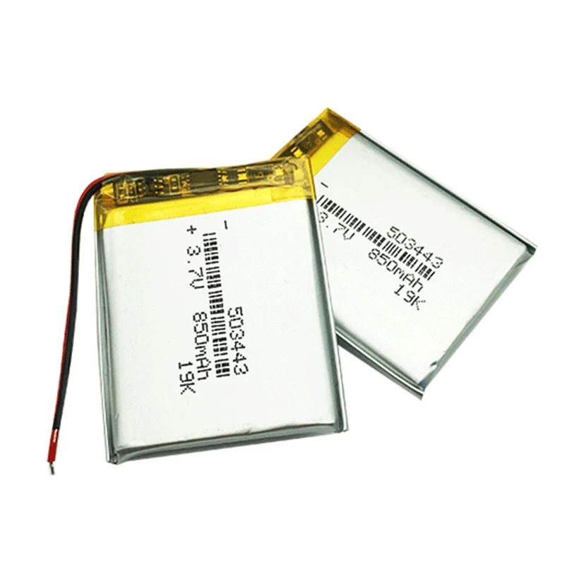 503443 850mah 3.7V Lithium Polymer Battery For Bluetooth Headset Speaker Power Bank LED Light Rechargeable Li-polymer Batteries