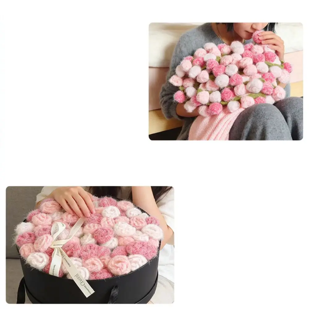Lovely Pink Rose Bouquet Blanket Finished Crochet Flower Throw Soft Knitted Wrap Unique Gift For Girlfriend Anniversary Decor