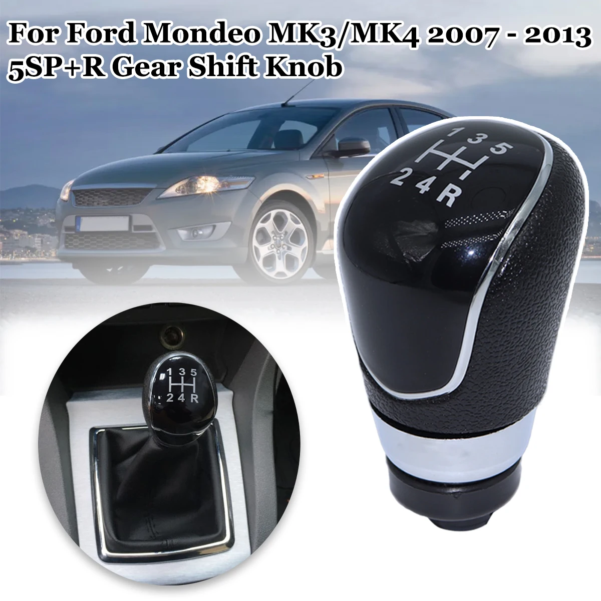 

5SP+R Gear Shift Knob For Ford Mondeo MK3/MK4 2007-2013 Focus MK3 Kuga Transit-Connect MT M12 Shifter Gearstick Lever Pen Handle