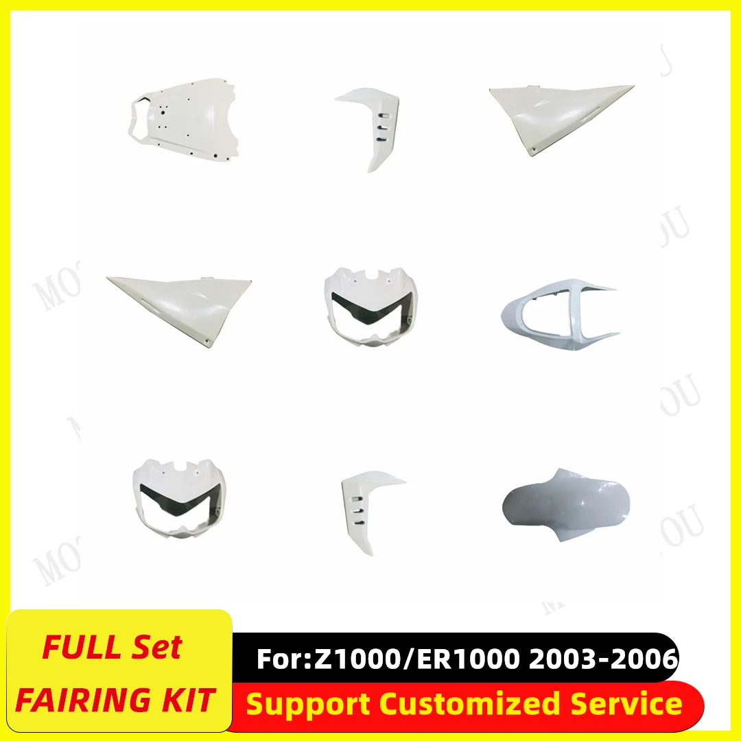 

Motorcycle ABS Plastic full Fairing Kit for Kawasaki Z1000 ER1000 2003 2004 2005 2006 Bodywork fairings Kit Set Unpainted Body