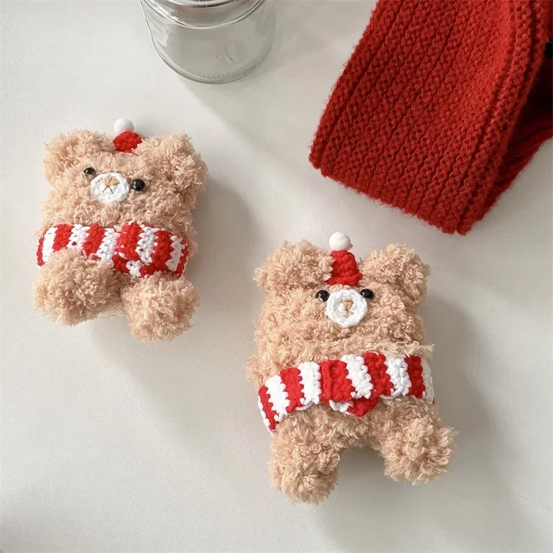 Étui brun ours en peluche pour AirPods, boîtier de charge pour écouteurs Bluetooth, housse de protection pour écouteurs, AirPods 4, Airpod 1, 2, 3 Pro Pro2