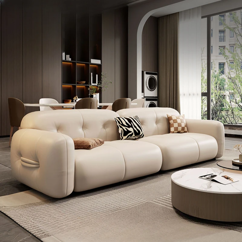 

Modern Elegant Living Room Sofas Luxury Modular Lazy Leather Aesthetic Sleeping Sofas Couch Mobili Per La Casa Home Furniture